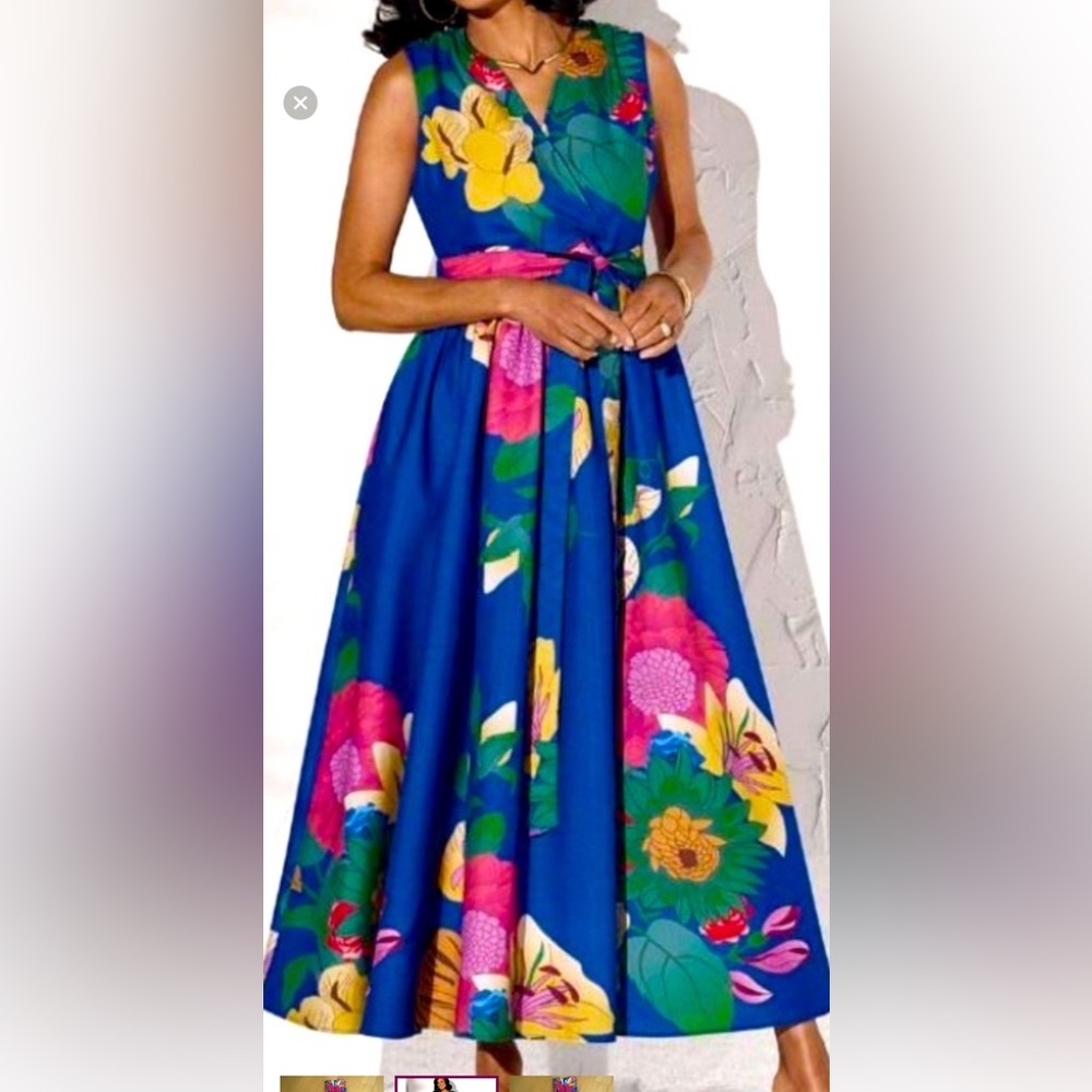 Hawaiian Themed Floral  Dress